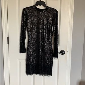 Black Sequin and lace dress